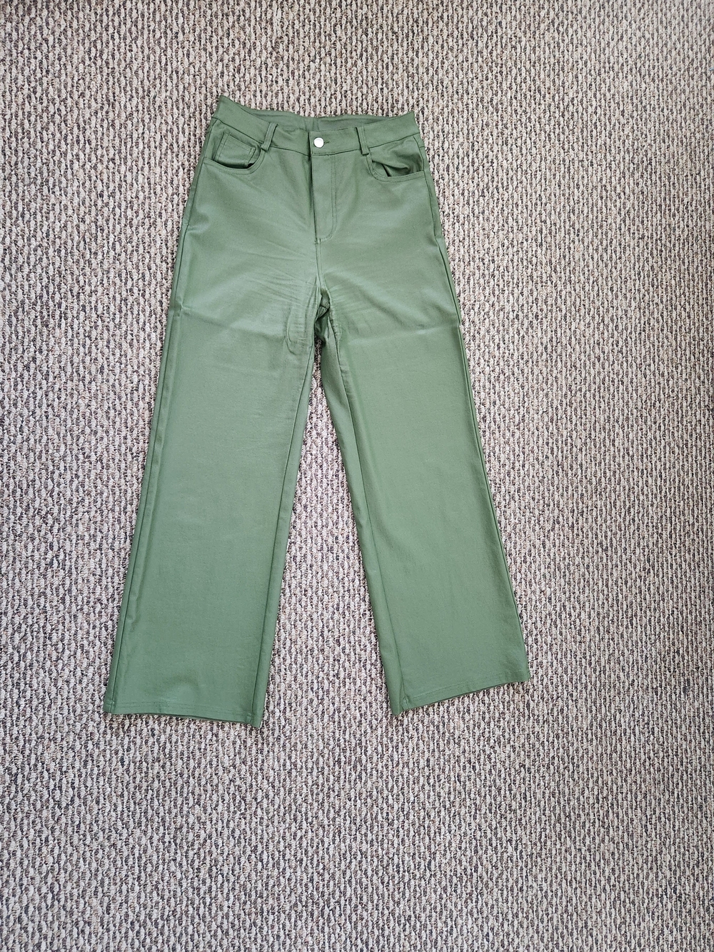 SHEIN Olive Green Boot-Cut Wide Leg Pants Size XL